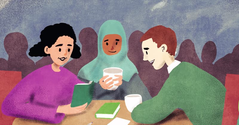 Bokprat på Landås bibliotek