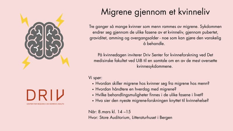 Migrene gjennom et kvinneliv